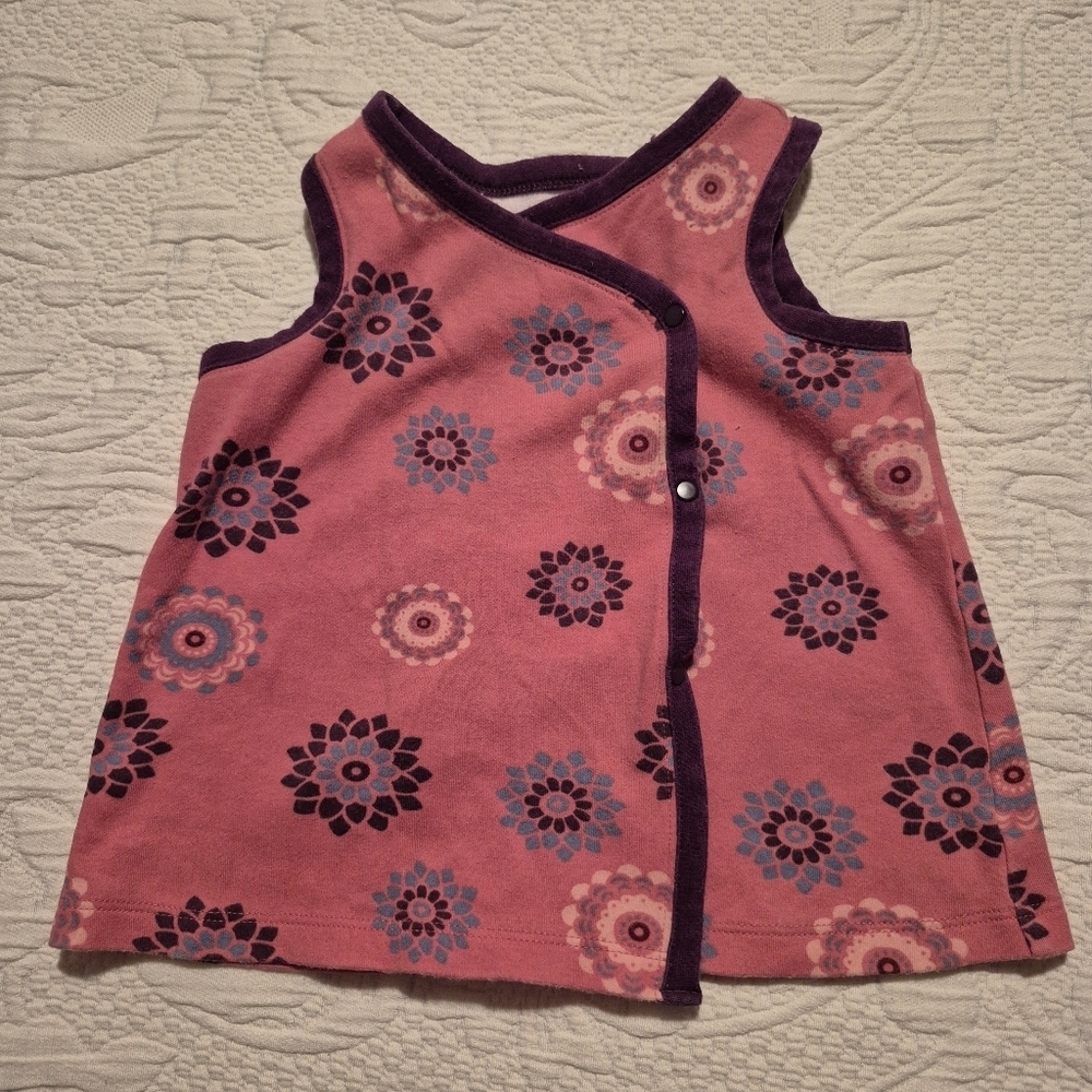 Tea Collection girls 6-12 months kimono pink and purple top GUC